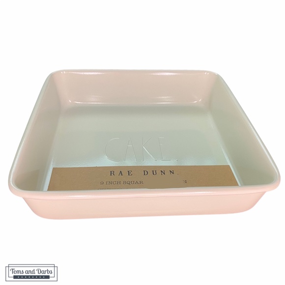 Rae Dunn CAKE 9" Square Baking Pan in White - Picture 2 of 3